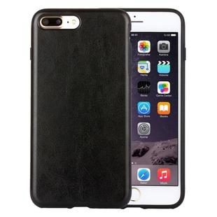 For iPhone 8 Plus & 7 Plus   Crazy Horse Texture PU + TPU Protective Back Case(Black)