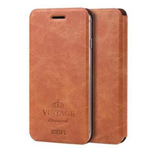 MOFI VINTAGE for iPhone 8 Plus & 7 Plus   Crazy Horse Texture Horizontal Flip Leather Case with Card Slot & Holder(Brown)