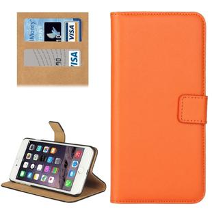 For iPhone 8 Plus & 7 Plus   Genuine Split Horizontal Flip Leather Case with Holder & Card Slots & Wallet(Orange)