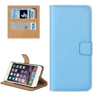 For iPhone 8 Plus & 7 Plus   Genuine Split Horizontal Flip Leather Case with Holder & Card Slots & Wallet(Blue)