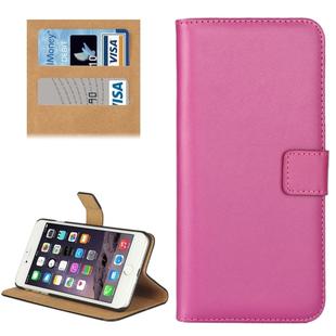 For iPhone 8 Plus & 7 Plus   Genuine Split Horizontal Flip Leather Case with Holder & Card Slots & Wallet(Magenta)