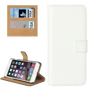 For iPhone 8 Plus & 7 Plus   Genuine Split Horizontal Flip Leather Case with Holder & Card Slots & Wallet(White)