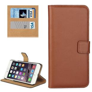 For iPhone 8 Plus & 7 Plus   Genuine Split Horizontal Flip Leather Case with Holder & Card Slots & Wallet(Brown)