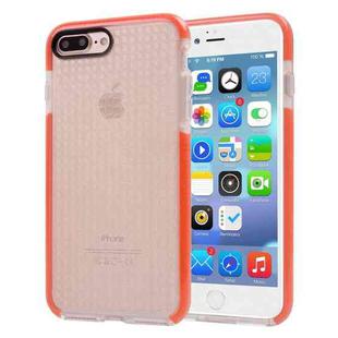 For iPhone 8 Plus & 7 Plus   Dumbbell Texture Transparent TPU Protective Case(Orange)