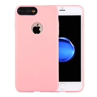 For iPhone 8 Plus & 7 Plus   Ultra-thin TPU Frosted Protective Back Cover Case(Pink)