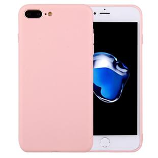 For iPhone 8 Plus & 7 Plus   Solid Color TPU Protective Case Without Round Hole(Pink)