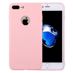 For iPhone 8 Plus & 7 Plus   Solid Color TPU Protective Case with Round Hole(Pink)