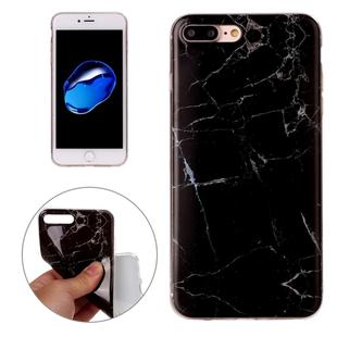 For iPhone 8 Plus & 7 Plus   Black Marbling Pattern Soft TPU Protective Back Cover Case