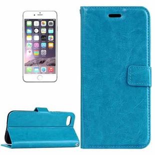 For iPhone 8 Plus & 7 Plus   Crazy Horse Texture Horizontal Flip Leather Case with Magnetic Buckle & Holder & Card Slots & Wallet & Photo Frame(Blue)