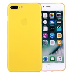For iPhone 8 Plus & 7 Plus   Frosted Transparent Protective Back Cover Case(Yellow)