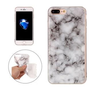 For iPhone 8 Plus & 7 Plus White Marble Pattern Soft TPU Protective Case