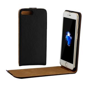 For iPhone 8 Plus & 7 Plus   Khaki Lining Vertical Flip Leather Case (Black)