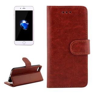 For iPhone 8 Plus & 7 Plus   Crazy Horse Texture Horizontal Flip Leather Case with Holder & Card Slots & Wallet & Photo Frame (Brown)