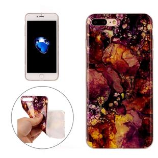 For iPhone7 Plus Purple Yellow Marble Pattern Soft TPU Protective Case
