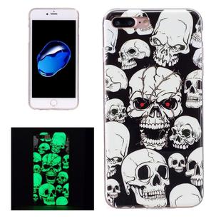 For iPhone 8 Plus & 7 Plus   Noctilucent Red Eye Ghost Pattern IMD Workmanship Soft TPU Back Cover Case