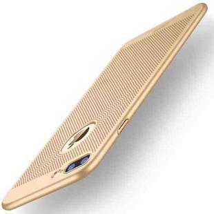 MOFi for for iPhone 7 Plus Honeycomb Texture Breathable PC Shockproof Protective Back Cover Case(Gold)