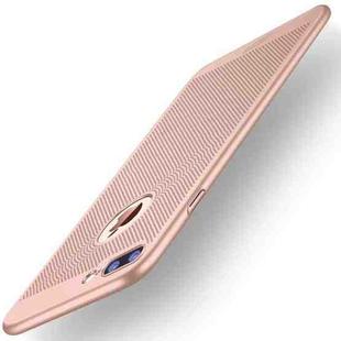 MOFi for for iPhone 7 Plus Honeycomb Texture Breathable PC Shockproof Protective Back Cover Case(Rose Gold)
