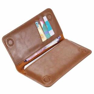 FLOVEME Universal Magnetic Genuine Leather Horizontal Flip Protective Case with Card Slots & Wallet for iPhone / Samsung / Huawei / Xiaomi / 5.5 inch Below Smartphones(Coffee)