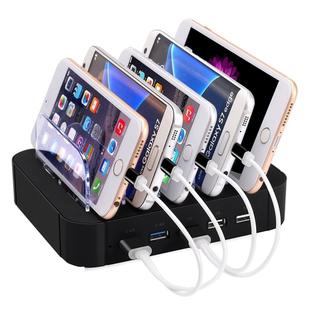 Portable 5V 30W 5-USB Port Smart Quick Charger with Charging Cable