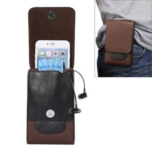 6.3 inch and Below Universal Crazy Horse Texture 3 Pouches Vertical Flip Leather Case with Belt Hole & Climbing Buckle for Galaxy Note 8, Sony, Huawei, Meizu, Lenovo, ASUS, Cubot, Oneplus, Oukitel, Xiaomi, DOOGEE, Vkworld, and other Smartphones(Brown)