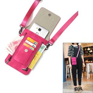 6.3 inch and Below Universal PU Leather Double Zipper Shoulder Carrying Bag with Card Slots & Wallet for Sony, Huawei, Meizu, Lenovo, ASUS, Cubot, Oneplus, Dreami, Oukitel, Xiaomi, Ulefone, Letv, DOOGEE, Vkworld, and other Smartphones (Magenta)