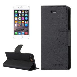 GOOSPERY FANCY DIARY for iPhone 8 Plus & 7 Plus   Cross Texture Horizontal Flip Leather Case with Card Slots & Wallet & Holder(Black)