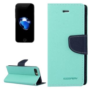 GOOSPERY FANCY DIARY for iPhone 8 Plus & 7 Plus   Cross Texture Horizontal Flip Leather Case with Card Slots & Wallet & Holder(Blue)