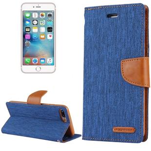 GOOSPERY CANVAS DIARY for iPhone 8 Plus & 7 Plus   Canvas Texture Horizontal Flip Leather Case with Card Slots & Wallet & Holder(Dark Blue)