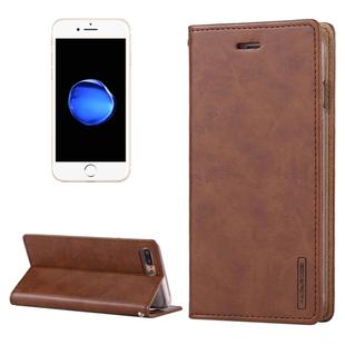 GOOSPERY BLUE MOON for iPhone 8 Plus & 7 Plus   Crazy Horse Texture Horizontal Flip Leather Case with Card Slots & Wallet & Holder(Brown)