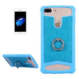 5.2-5.5 inch Universal Crazy Horse Texture PU Leather + Silicone Protective Case with Holder for Sony, Huawei, Meizu, Lenovo, ASUS, Cubot, Oneplus, Dreami, Oukitel, Xiaomi, Ulefone, Letv, DOOGEE, Umi, ZTE, Vernee, Elephone, Vkworld, THL and other Smartphones, Size: 15.6x8.2x1cm(Blue)
