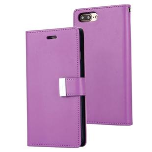 GOOSPERY RICH DIARY for iPhone 8 Plus & 7 Plus   PU + TPU Crazy Horse Texture Horizontal Flip Leather Case with Card Slots & Wallet(Purple)