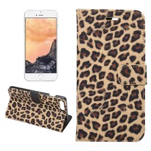 For iPhone 8 Plus & 7 Plus   Leopard Texture Horizontal Flip Leather Case with Holder & Card Slots & Wallet(Yellow)