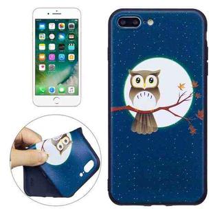 For 5.5 Inch iPhone 8 Plus & 7 Plus   Owl Under the Moon Pattern Stereo Relief TPU Protective Back Cover