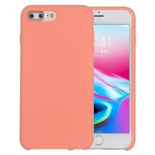 Pure Color Liquid Silicone Case for iPhone 8 Plus & 7 Plus(Light Orange)