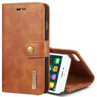 DG.MING For iPhone SE 2020 & 8 & 7  Crazy Horse Texture Horizontal Flip Detachable Magnetic Protective Case with Holder & Card Slots & Wallet(Brown)