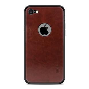 MOFI Shockproof PC+TPU+PU Leather Protective Back Case for iPhone 8(Dark Brown)