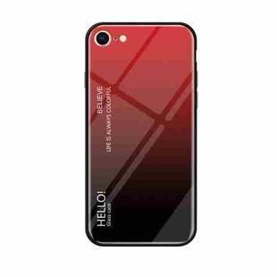 Gradient Color Glass Case For iPhone SE 2020 & 8 & 7 (Red)