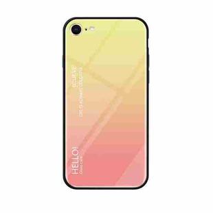 Gradient Color Glass Case For iPhone SE 2020 & 8 & 7 (Yellow)