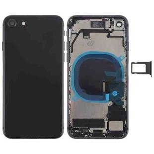 Battery Back Cover Assembly with Side Keys & Vibrator & Speaker Ringer Buzzer & Power Button + Volume Button Flex Cable & Card Tray for iPhone 8(Black)