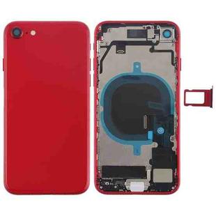 Battery Back Cover Assembly with Side Keys & Vibrator & Speaker Ringer Buzzer & Power Button + Volume Button Flex Cable & Card Tray for iPhone 8(Red)