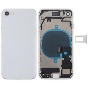 Battery Back Cover Assembly with Side Keys & Vibrator & Speaker Ringer Buzzer & Power Button + Volume Button Flex Cable & Card Tray for iPhone 8(Silver)