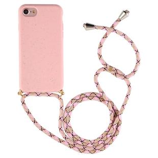 For iPhone 8 / 7 TPU Anti-Fall Mobile Phone Case With Lanyard(Rose Gold)