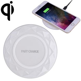 DC5V Input Diamond Qi Standard Fast Charging Wireless Charger, Cable Length: 1m(White)