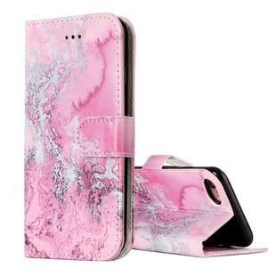For iPhone SE 2020 & 8 & 7 Pink Seawater Pattern Horizontal Flip Leather Case with Holder & Card Slots & Wallet