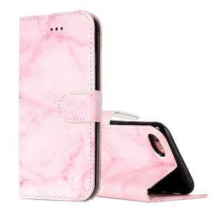 For iPhone SE 2020 & 8 & 7 Pink Marble Pattern Horizontal Flip Leather Case with Holder & Card Slots & Wallet