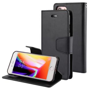 GOOSPERY SONATA DIARY For iPhone SE 2020 & 8 & 7 Business Style Magnetic Clasp Horizontal Flip Leather Case with Holder & Card Slots & Wallet(Black)