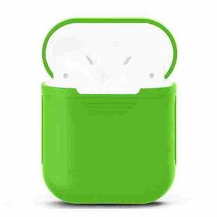 Portable Wireless Bluetooth Earphone Silicone Protective Box Anti-lost Dropproof Storage Bag for Apple AirPods 1/2(Earphone is not Included)(Green)