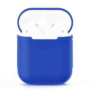 Portable Wireless Bluetooth Earphone Silicone Protective Box Anti-lost Dropproof Storage Bag for Apple AirPods 1/2(Earphone is not Included)(Peacock Blue)