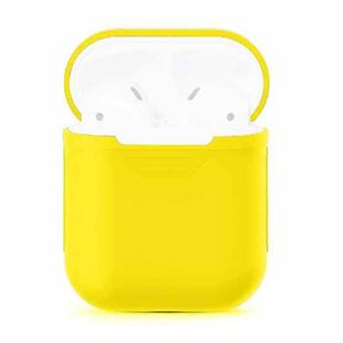 Portable Wireless Bluetooth Earphone Silicone Protective Box Anti-lost Dropproof Storage Bag for Apple AirPods 1/2(Earphone is not Included)(Yellow)