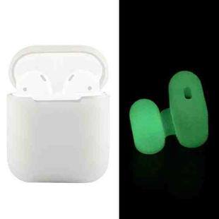 Portable Wireless Bluetooth Earphone Silicone Protective Box Anti-lost Dropproof Storage Bag for Apple AirPods 1/2(Earphone is not Included)(Fluorescent Green)